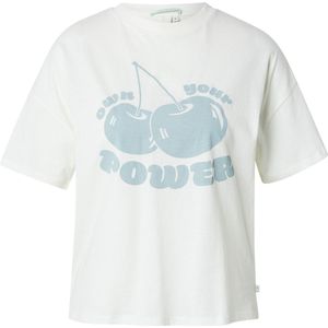 QS - Shirt - Groen/Wit - Ronde Hals - Halve Mouw - Losse Pasvorm