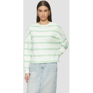 QS - Sweat-shirt - Menthe - Met Motief en Lange Mouwen