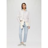 Q/S by s.Oliver - Top - Ecru - Katoen, Polyester, Elastine - Lange Mouwen, Ronde Hals