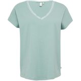 Q/S designed by - T-shirt - Zwart - Met Kant bij de Hals