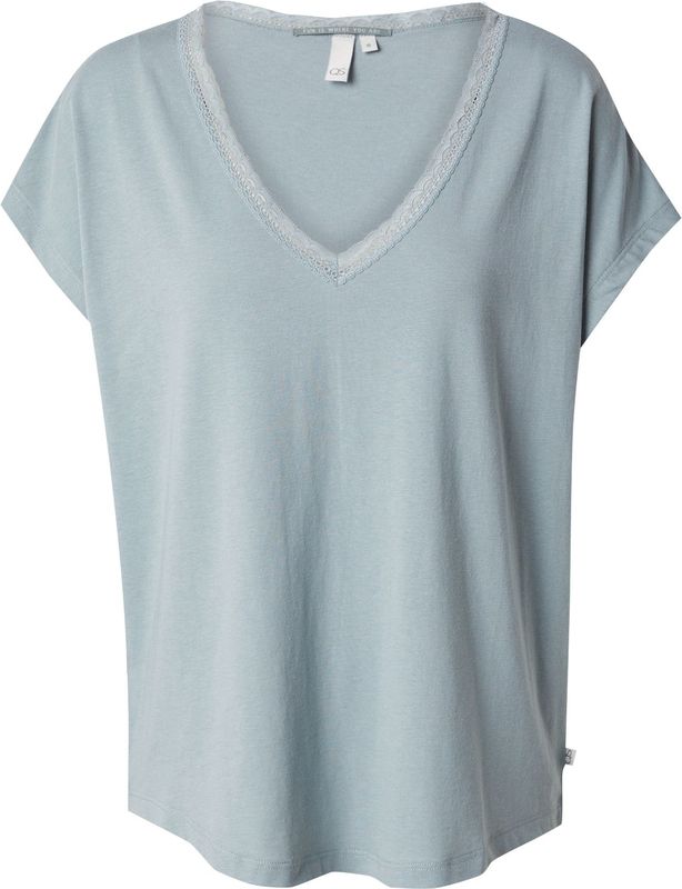 Q/S designed by - T-shirt - Lind green - Met Kant Bij De Hals