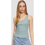 Geribde Top - Grijs-Groen - Slim Fit - Zacht en Elastisch