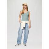 Geribde Top - Grijs-Groen - Slim Fit - Zacht en Elastisch