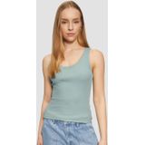 Geribde Top - Grijs-Groen - Slim Fit - Zacht en Elastisch