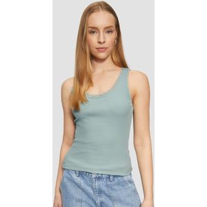 Geribde Top - Grijs-Groen - Slim Fit - Zacht en Elastisch