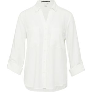 QS Viscose blouse met turn-up en opgestikte zakken, ecru, 32