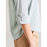 Blouse - Geweven Stof - Lichte Kwaliteit - Ronde Hals - Plooi Op Rug