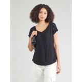 T-shirt - Effen - Jersey - V-hals - Kwartmouw - Losse Pasvorm