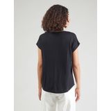 T-shirt - Effen - Jersey - V-hals - Kwartmouw - Losse Pasvorm