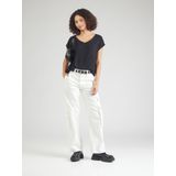 T-shirt - Effen - Jersey - V-hals - Kwartmouw - Losse Pasvorm