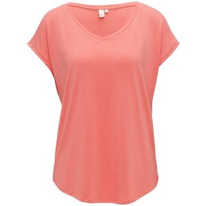 Q/S designed by - T-shirt - Coral Red - Korte Mouwen - Relaxed Fit