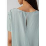 QS - Blouseshirt - Mintgroen - Effen - Knoopsluiting - Kwartmouw