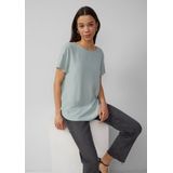 QS - Blouseshirt - Mintgroen - Effen - Knoopsluiting - Kwartmouw