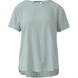 QS - Blouseshirt - Mintgroen - Effen - Knoopsluiting - Kwartmouw