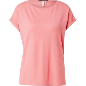 QS - Shirt - Zalm Roze - Losse Pasvorm - Kwartmouw