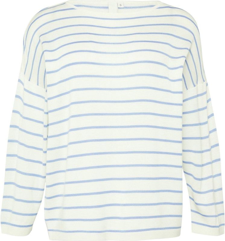 Q/S designed by - Trui - Blauw - 3/4 Mouwen - Gestreept Patroon