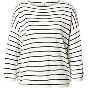 Q/S Designed By - Trui - Black - Gestreept Patroon - 3/4 Mouwen