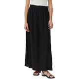 Viscose - Maxirok - Zwart - Hoog Uitlopend, Ruches, Elastische Tailleband