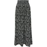 Viscose Maxirok - Zwart - Ruches - Elastische Tailleband