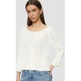 Gebreide Trui - Effen - Knitwear - Driekwart Mouw - Slanke Pasvorm