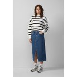 Spijkerrok - Blauw - Regular Fit - Riemlussen - Steekzakken