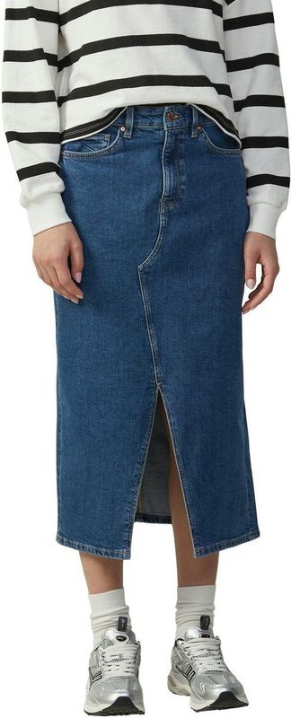 Spijkerrok - Blauw - Regular Fit - Riemlussen - Steekzakken