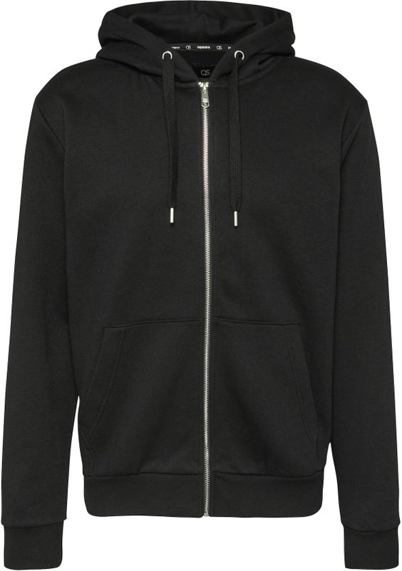 Q/S designed by - Hoodie - Zwart - Met Capuchon - Steekzakken - Metalen Ritssluiting