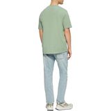 Shirt - Effen - Jersey - Ronde Hals - Kwartmouw - Normale Pasvorm