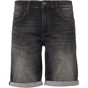 QS - John - Korte Broek - Grijs - Denim, 5-Pocket-Style, Ritssluiting, Regular Pasvorm, Heavy Washed