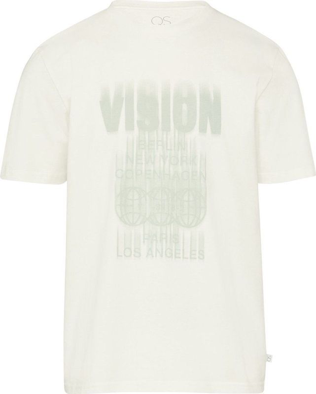 QS Shirt  crème / pastelgroen