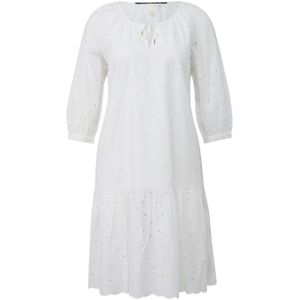 QS - Jurk - Wit - Blousejurken - Knielengte - Driekwart Mouw