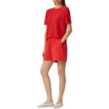 Gebreide Trui - Korte Mouwen - Ronde Hals - Normale Pasvorm - Geribde Boorden