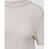 QS - Shirt - Greige - Effen - Kwartmouw - Slanke Pasvorm