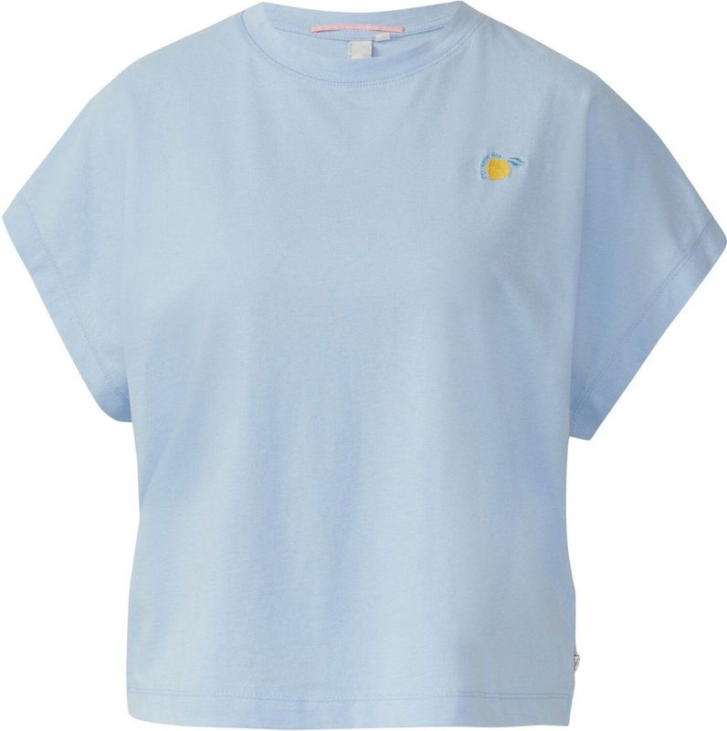 T-shirt - Jersey - Ronde Hals - Losse Pasvorm - Kwartmouw - Borduursels