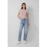 Q/S by s.Oliver - T-shirt - Ronde Hals - Korte Mouwen - Polyester Katoen Viscose