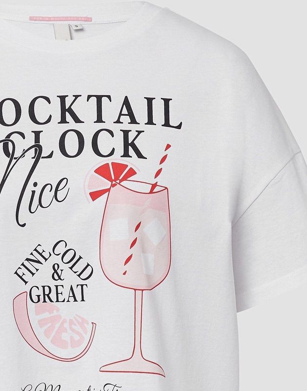 T-shirt - Zwart - Katoen - Oversized Met Print