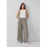 Broek - Plissé - Wide-Leg - Zwart - Elastisch - Luchtig
