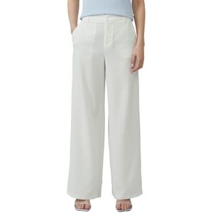 Q/S by s.Oliver - Pantalon - Zwart-Wit - Polyester - Wide Leg Pasvorm