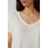 Q/S designed by - T-shirt - Wit - Met Aandeel Linnen