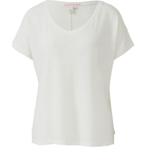 Q/S designed by - T-shirt - Wit - Met Aandeel Linnen