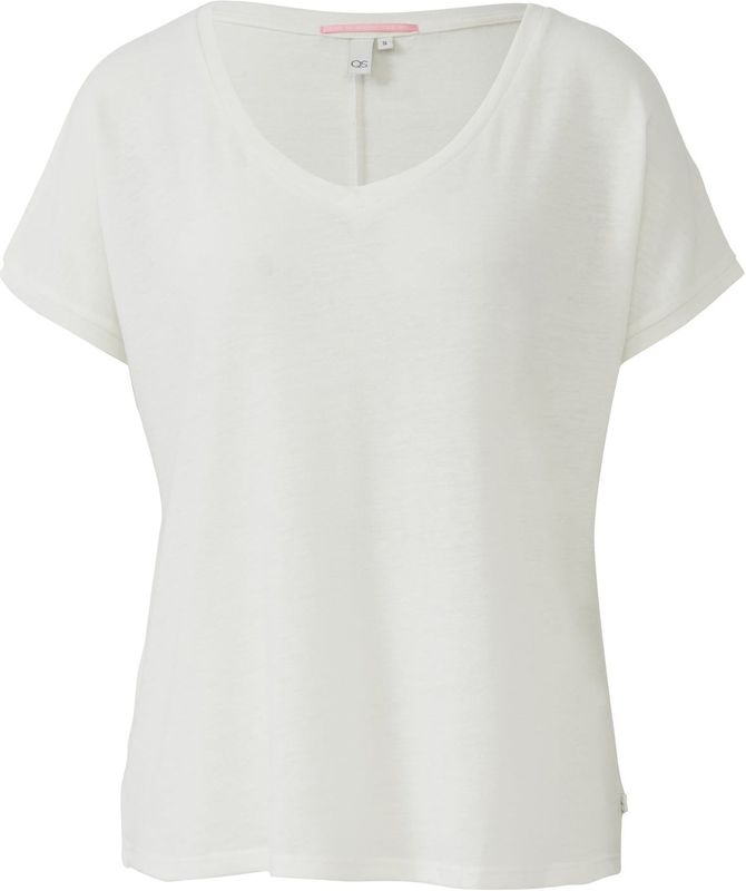 Q/S designed by - T-shirt - Wit - Met Aandeel Linnen