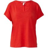 T-shirt - V-hals - Linnenmix - Zacht - Loose-fit - Halflang