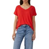 T-shirt - V-hals - Linnenmix - Zacht - Loose-fit - Halflang