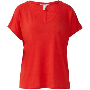 T-shirt - Zacht - Linnenmix - V-hals - Vleermuismouwen