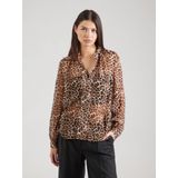 QS - Blouseshirt - Bruin/Zwart - Dierenprint - Lange Mouw