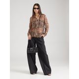 QS - Blouseshirt - Bruin/Zwart - Dierenprint - Lange Mouw