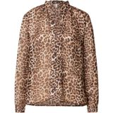 QS - Blouseshirt - Bruin/Zwart - Dierenprint - Lange Mouw