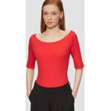 Q/S by s.Oliver - Top - Rood - Rib Gebreid