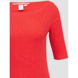 Q/S by s.Oliver - Top - Rood - Rib Gebreid