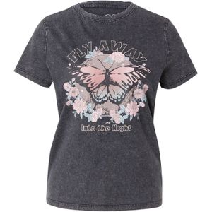 Q/S designed by - T-shirt - Zwart - Met Print